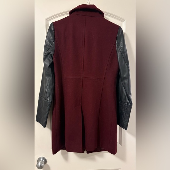 Burgundy and Black Women's Coat - Picture 2 of 4